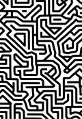 Black White Labyrinth Maze Lines Rug