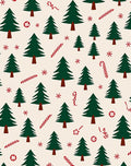Festive Forest Candy Cane Christmas Trees Rug