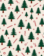 Festive Forest Candy Cane Christmas Trees Rug