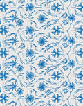 Classic Blue Floral Botanical Swirl Rug
