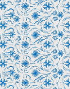 Classic Blue Floral Botanical Swirl Rug
