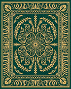 Emerald Gold Floral Medallion Border Rug
