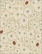 Nude Cream Floral Vine Illustration Rug
