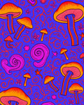 Psychedelic Mushroom Swirl Violet Rug