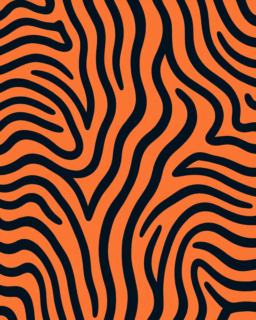 Orange and Black Zebra Stripes Rug