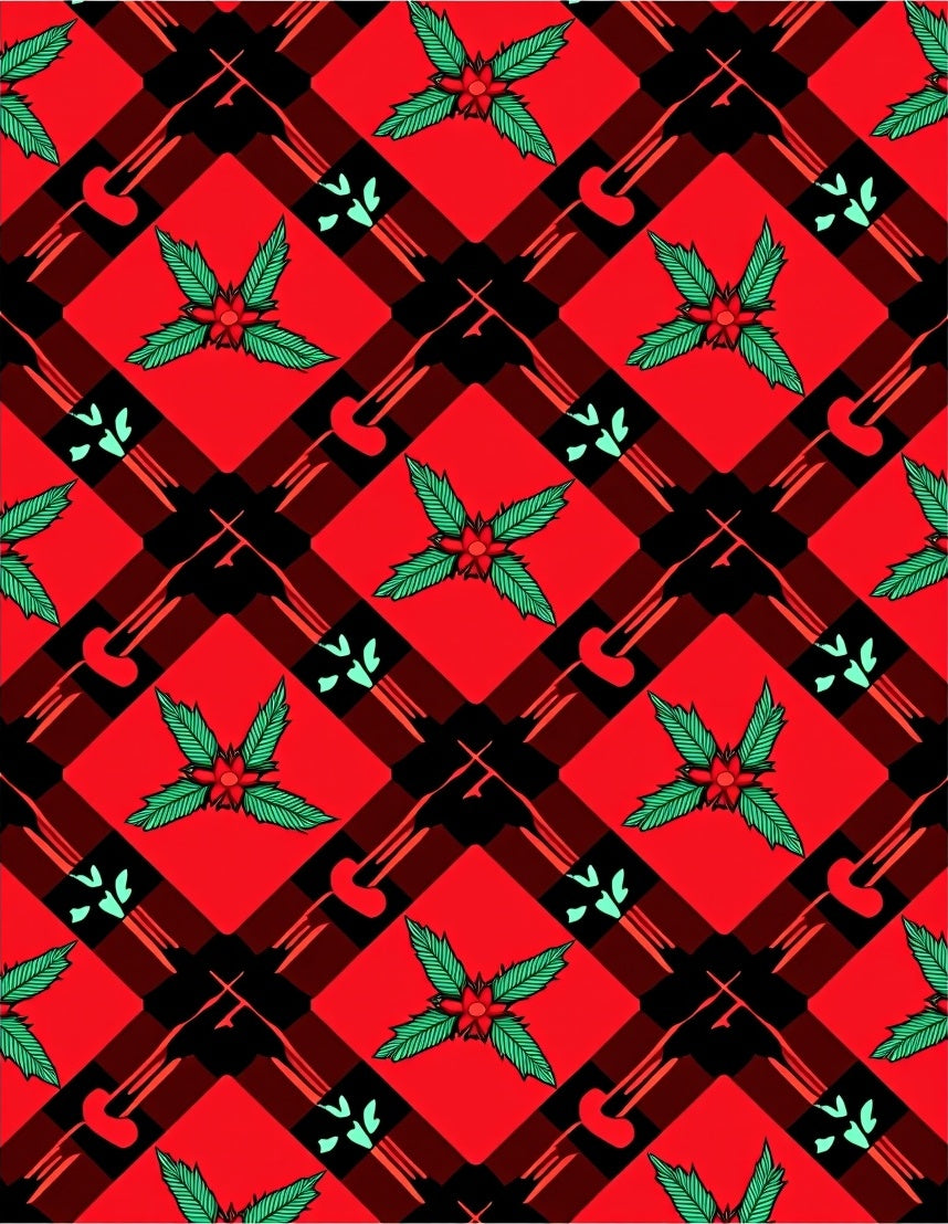 Red Black Plaid Holly Accent Rug