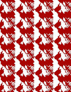 Red White Pixelated Abstract Houndstooth Rug
