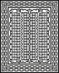 Intricate Black Geometric Lattice Rug