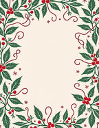 Festive Green Holly Berry Garland Rug
