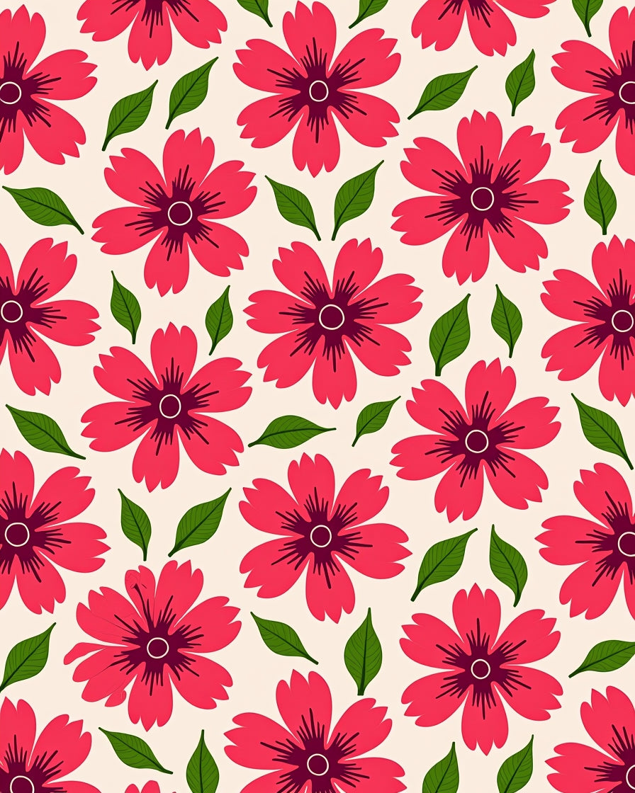 Crimson Blossom Garden Repeat Rug