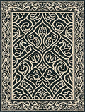 Classic Black Ivory Arabesque Scroll Rug