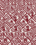Crimson Ancestral Maze Figures Rug