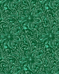 Emerald Green Floral Swirls Rug