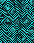 Vibrant Turquoise Geometric Diamond Zigzag Rug
