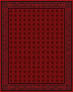 Rich Red Geometric Greek Key Rug