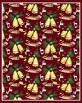 Golden Bells Christmas Birds Combing Rug