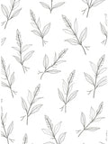 Minimalist Botanical Line Art Branches Rug