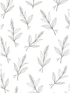 Minimalist Botanical Line Art Branches Rug