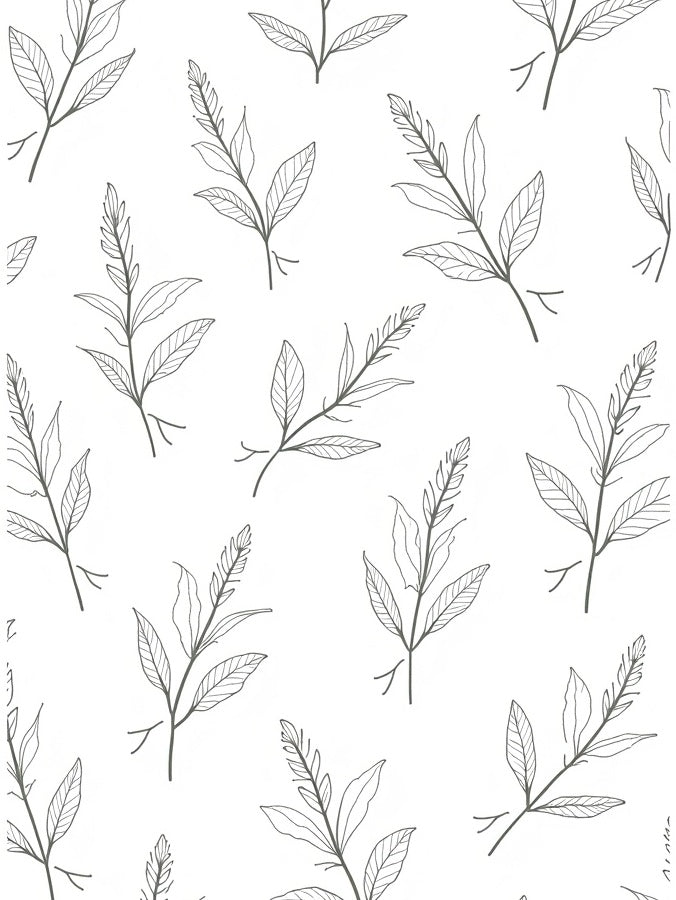 Minimalist Botanical Line Art Branches Rug