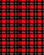 Red Black Plaid Tartan Weave Rug