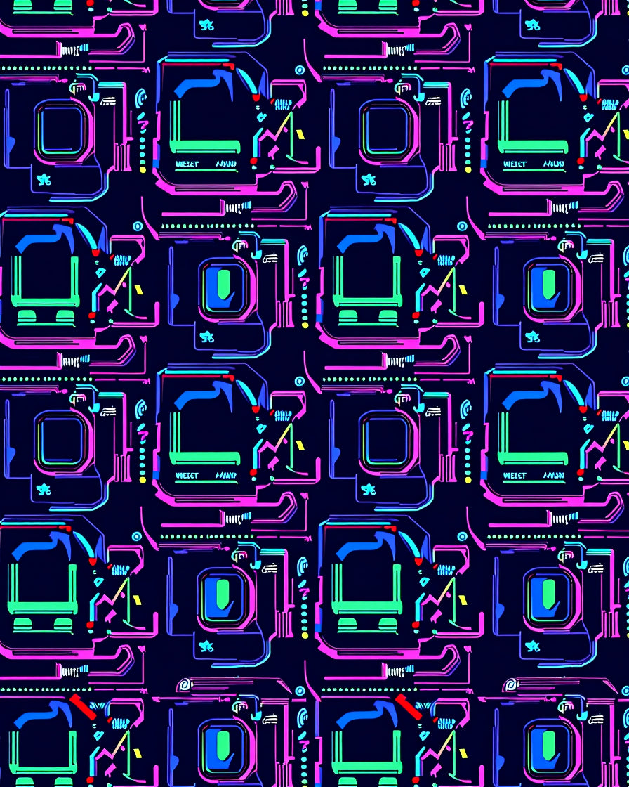 Cyberpunk Neon Circuit Board Abstract Rug