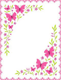 Whimsical Pink Butterfly Garden Border Rug