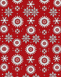 Crimson White Starburst Medallion Rug
