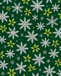 White Snowflake Green Poinsettia Christmas Rug