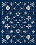 Dark Blue White Starburst Mandala Rug