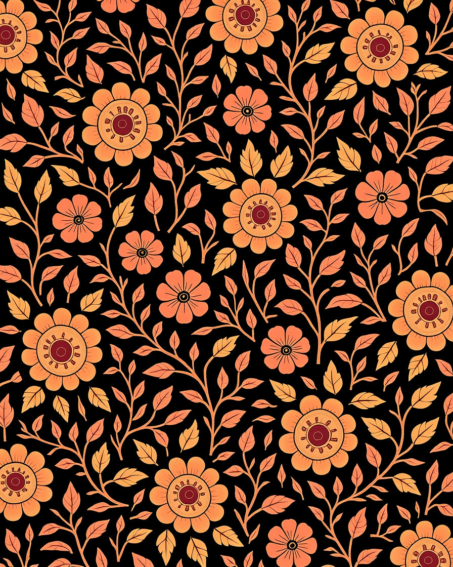 Autumn Harvest Floral Vine Rug