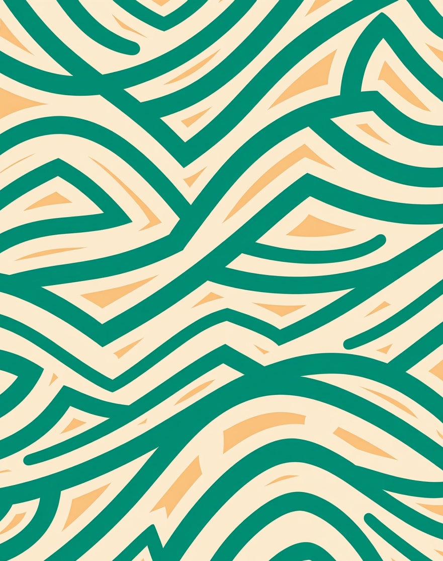 Emerald Green Abstract Wavy Dunes Rug