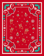 Festive Red Christmas Cats Ornaments Rug