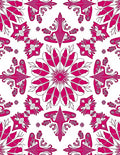Rich Fuchsia Floral Mandala Reflections Rug