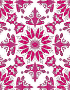 Rich Fuchsia Floral Mandala Reflections Rug