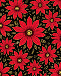 Bold Red Floral Arrangement Rug