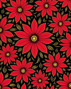 Bold Red Floral Arrangement Rug