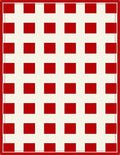 Classic Red White Gingham Check Rug