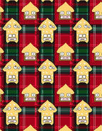 Whimsical Yellow Monster Tartan Rug