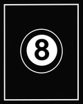 Black and White Eight Ball Graphic Rug