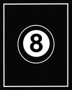 Black and White Eight Ball Graphic Rug
