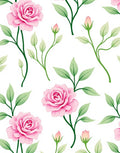 Pink Rose Garden Floral Vine Rug