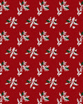 Crimson White Green Branch Repeat Rug