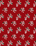 Crimson White Green Branch Repeat Rug