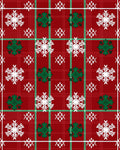 Red Green White Snowflake Plaid Rug