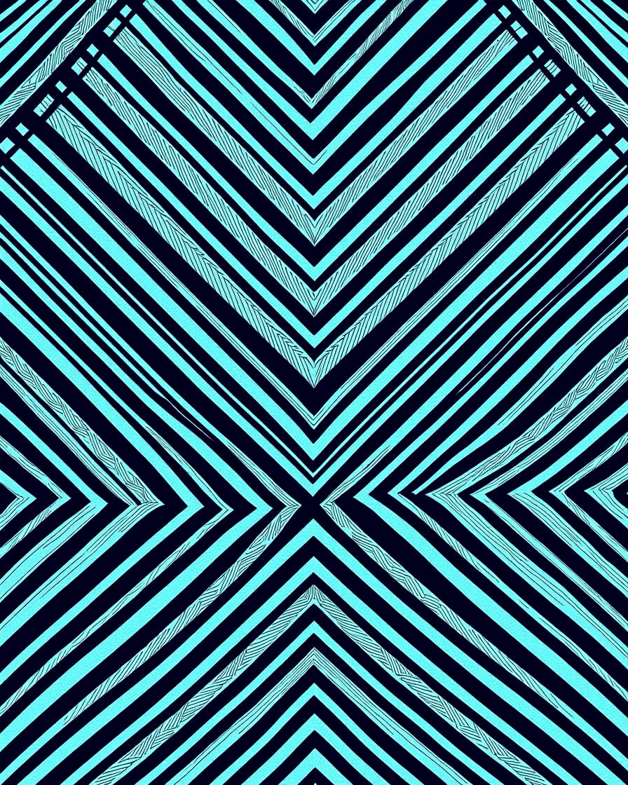 Aqua Blue Chevron Stripes Rug
