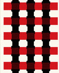 Bold Red Black Plaid Checks Rug