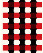 Bold Red Black Plaid Checks Rug