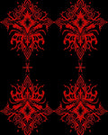 Crimson Red Elaborate Organic Motif Rug