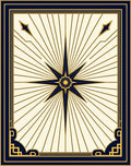 Art Deco Navy Gold Starburst Rug