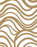 Bronze Swirls Across White Canvas Rug